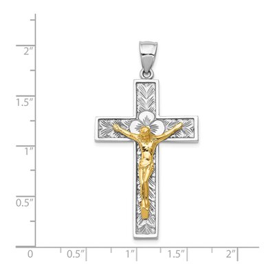 14K Two-Tone Gold Crucifix Pendant – view 4
