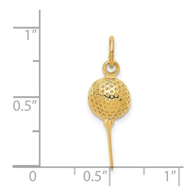 14K Yellow Gold Golf Ball on Tee Charm – view 4