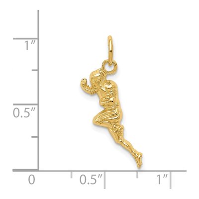 14K Yellow Gold Football Player Pendant – view 4