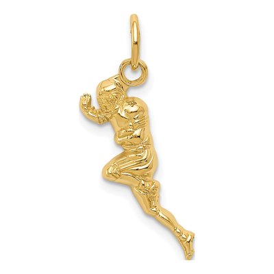 14K Yellow Gold Football Player Pendant