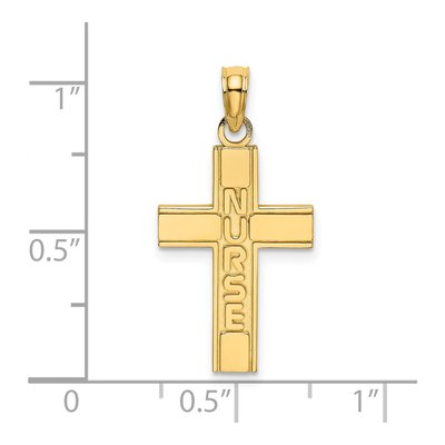 14K Yellow Gold Nurse Cross Pendant – view 4
