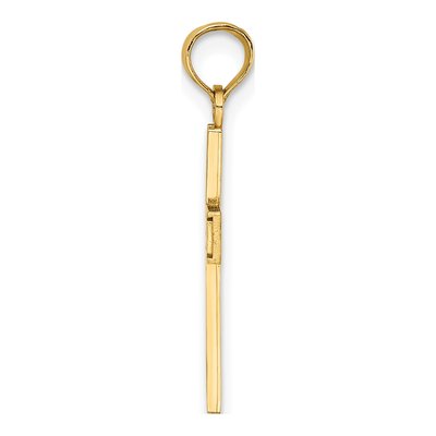 14K Yellow Gold Caduceus Cross Pendant – view 3