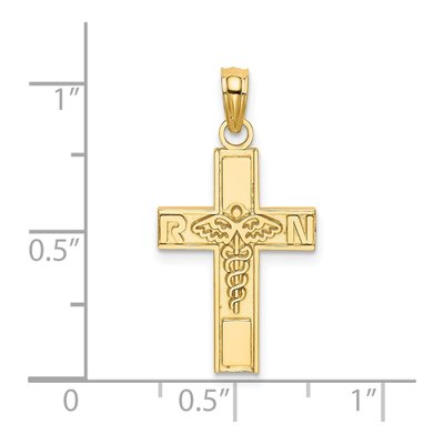 14K Yellow Gold Caduceus Cross Pendant – view 4