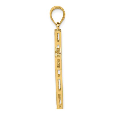 14K Yellow Gold Greek Key Cross Pendant – view 3