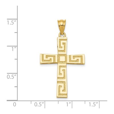 14K Yellow Gold Greek Key Cross Pendant – view 4