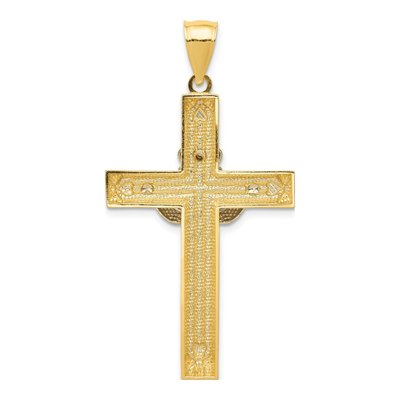14K Two-Tone Gold Large Claddagh Cross Pendant – view 5