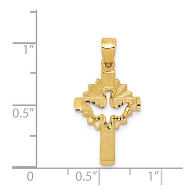 14K Yellow Gold Dove Cross Pendant – view 4