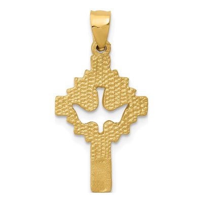 14K Yellow Gold Dove Cross Pendant – view 5