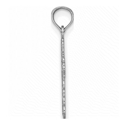 14K White Gold Lacey Trim Cross Pendant – view 3