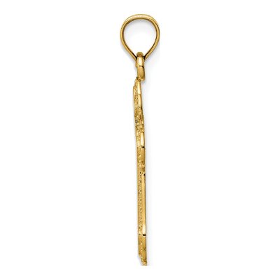 14K Yellow Gold Cut-Out Budded Cross Charm – view 3