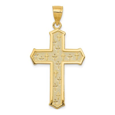 14K Yellow Gold Passion Cross Pendant