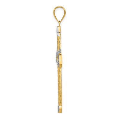 14K Yellow Gold Greek Key Cross Pendant – view 3