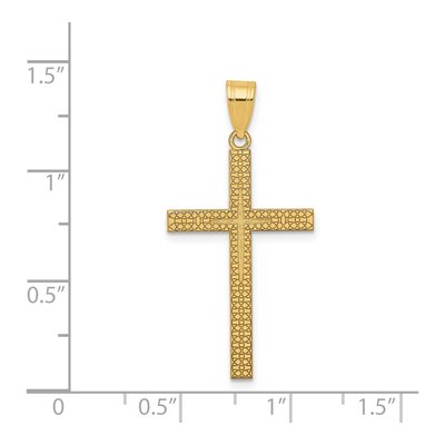 14K Yellow Gold Diamond-Cut Latin Cross Pendant – view 4