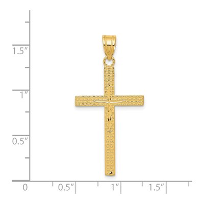 14K Yellow Gold Diamond-Cut Latin Cross Pendant – view 4