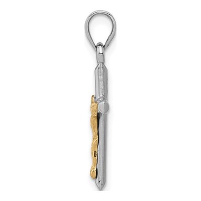 14K Two-Tone Gold Hollow Crucifix Pendant – view 3