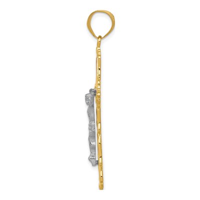 14K Tri-Color Gold Filigree Crucifix Pendant – view 3
