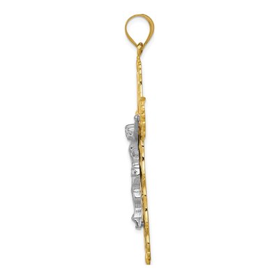 14K Tri-Color Gold Filigree Crucifix Pendant – view 3