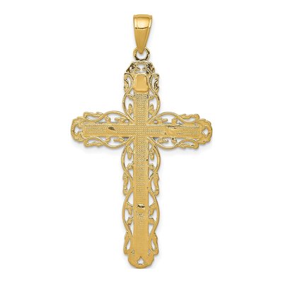 14K Yellow Gold Filigree Crucifix Pendant – view 5