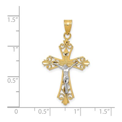 14K Two-Tone Gold Crucifix Pendant – view 4