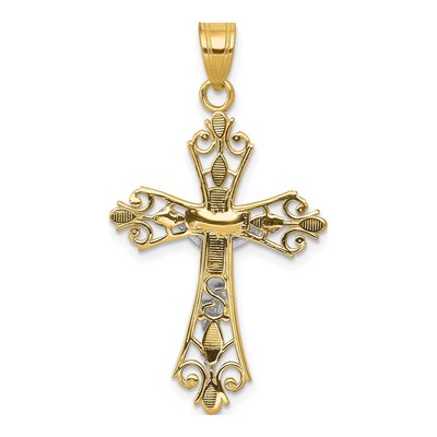 14K Two-Tone Gold Crucifix Pendant – view 5