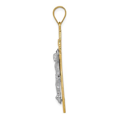 14K Two-Tone Gold INRI Crucifix Pendant – view 3