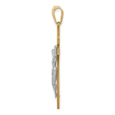 14K Two-Tone Gold INRI Crucifix Pendant – view 3