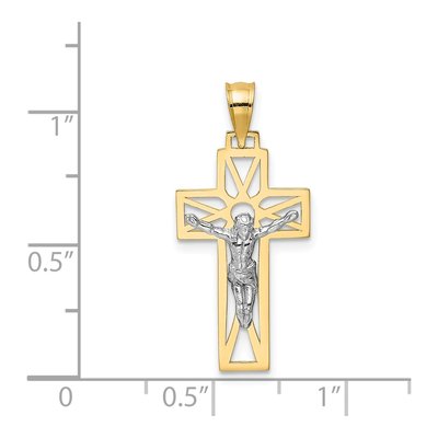14K Two-Tone Gold Crucifix Pendant – view 4