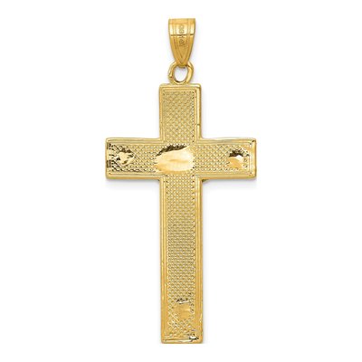 14K Two-Tone Gold Diamond-Cut Crucifix Pendant – view 5