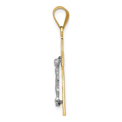 14K Two-Tone Gold Diamond-Cut Crucifix Charm – view 3