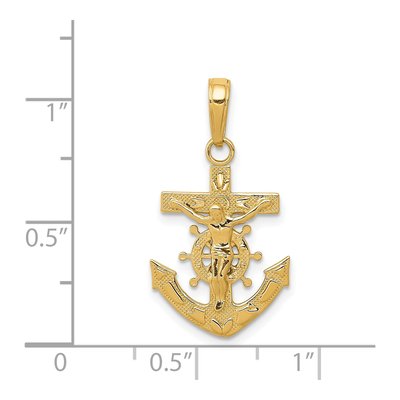 14K Yellow Gold Mariners Crucifix Pendant – view 4