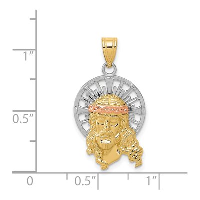14K Tri-Color Gold Diamond-Cut Christ Charm – view 4