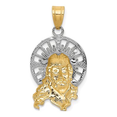 14K Tri-Color Gold Diamond-Cut Christ Charm – view 5