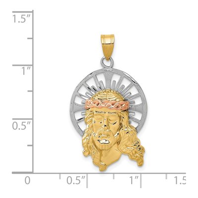14K Tri-Color Gold Diamond-Cut Christ Pendant – view 4