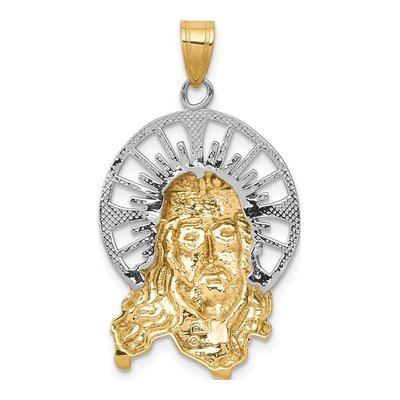14K Tri-Color Gold Diamond-Cut Christ Pendant – view 5