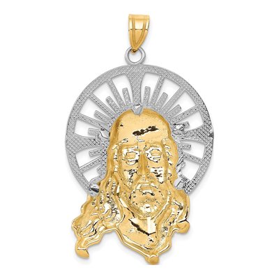 14K Tri-Color Gold Diamond-Cut Christ Pendant – view 5