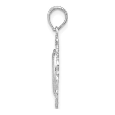 14K White Gold Oval Miraculous Medal Pendant – view 3