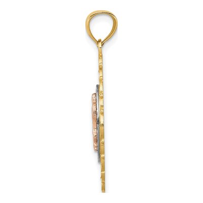 14K Tri-Color Gold Our of Guadalupe Pendant – view 3