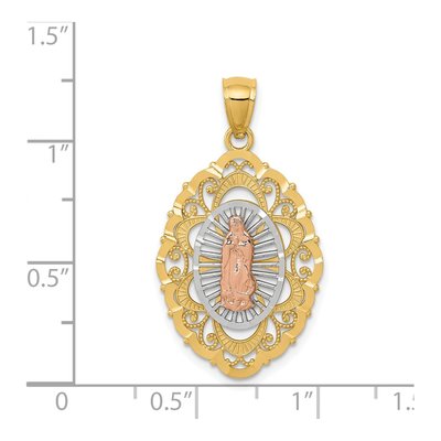 14K Tri-Color Gold Our of Guadalupe Pendant – view 4