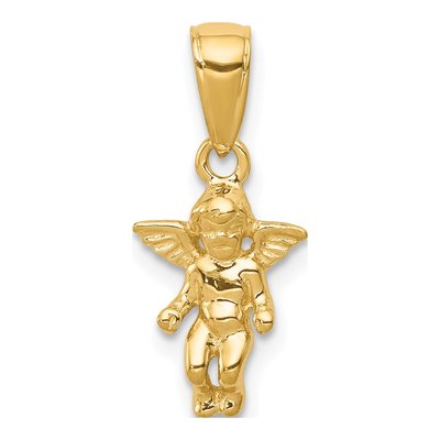 14K Yellow Gold 3-D Guardian Angel Pendant