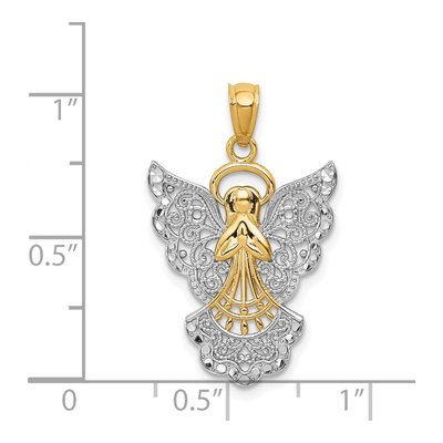 14K Yellow Gold Filigree Angel Pendant – view 4