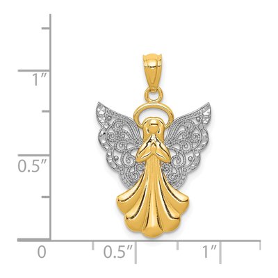 14K Yellow Gold Filigree Angel Pendant – view 4
