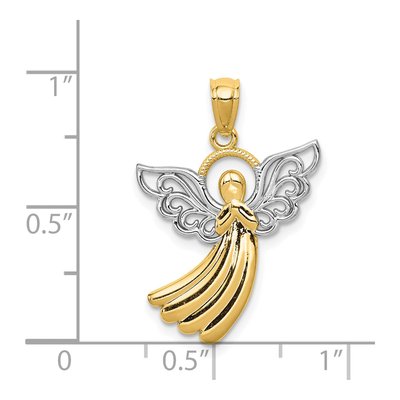 14K Yellow Gold Filigree Angel Pendant – view 4