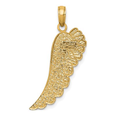 14K Yellow Gold Angel Wing Pendant – view 4