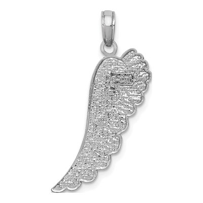 14K White Gold Angel Wing Pendant – view 4