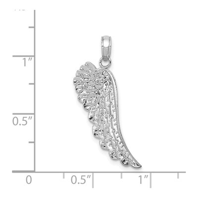 14K White Gold Angel Wing Pendant – view 5