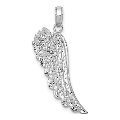 14K White Gold Angel Wing Pendant