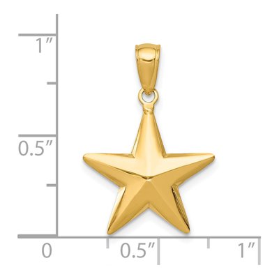 14K Yellow Gold 3-D Star Pendant – view 6