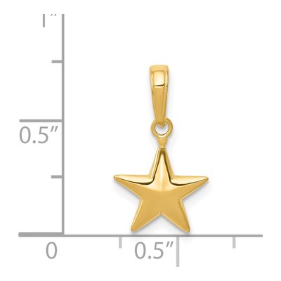 14K Yellow Gold Small 3-D Star Charm – view 4