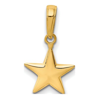 14K Yellow Gold Small 3-D Star Charm – view 5