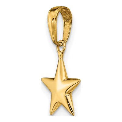 14K Yellow Gold Small 3-D Star Charm – view 6